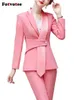 Cotvotee elegante vestito di pantaloni solidi 2023 coreano moda ufficio signore chic blazer giacca abiti casual 2 pezzi set 240226