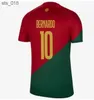 Jerseys de football Portuguesa Soccer Jerseys Portugieser Portugaise Football Shirt Men Kid Kit Kit Cup Team Portugals Tops Thailandh240307