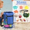 Sac de plage en maille pour enfants, sac de sport pliable et Portable pour jouets de plage, sac à dos de rangement, sacs de rangement collection sacs