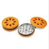 Oranje Cookie Metalen Grinder Vorm 55mm Kruid Grinde Crusher 2 Laag Gedroogde Bloemen Kruiden Thuis Grappig Cadeau