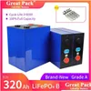 Batteries Solar Power Bank 4Pcs 3.2V 320Ah Rechargeable 100% Fl Capacity Lifepo4 Battery Cell Deep Cycle Brand New Grade A Lithium Ion Dhptf