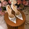 Trendy Heels High Heel Women Stiletto Sandals Platform Wedges Banquet Women Baotou Diamond Hollow Pointed Single Shoes Fenty Slides 240228