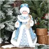 Décorations de Noël Santa Claus Poupées électriques P Jouet Candy Seau avec musique Décoration Cadeau d'anniversaire pour enfants Navidad Home Ornamen DHX0B