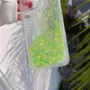 Cell Phone Pouches Glow Dark Luminous Glitter Neon Sand Phone Case Pro Pro Max Bling Sequins Quicksand Clear CoverH240307