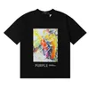 Men's T Shirts 2024 Purple Brand T-Shirts Fashion Bright Abstract Painting Cotton Casual Short Sleeve T-Shirt Loose Tees