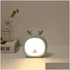 Ночные огни Brelong Creative Cute Pet Deer Night Light Rabbit Bunny Бесступенчатое сенсорное USB-аккумуляторная настольная лампа 1 шт. Прямая доставка Lig Dhsp5