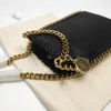 Bolso de diseñador Stella Frayme Flap bolso de hombro con cadena para mujer bolso para teléfono vegano Shaggy Deer bolso bandolera de tela billetera de hardware dorada y plateada