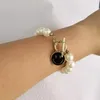 Charm Armband elegant flerfärgsval Pärla pärla sötvatten lösa armband halsband smycken lycklig ansikte hänge