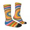 Chaussettes hypnotiques pour femmes, bas à motif arc-en-ciel, nouveauté personnalisée, antidérapantes, pour filles, pour l'extérieur, douces et respirantes