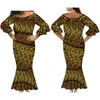 Robes de soirée en gros personnalisé longue moulante robe de soirée en queue de poisson polynésienne tribale trompette sirène grande taille vêtements pour femmes