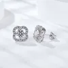 Stud Küpe Moissanite Zarif 1 PS Çiçek Şeklinde Sterling Gümüş Bayanlar Günlük Giyim Aksesuarları Doğum Günü Karısı için
