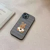 Дизайнерский классический чехол для телефона с плетеным узором Маленький кролик Сян с вышивкой, модный чехол для телефона iPhone 15 14 13 12 11 Pro max 14plus 7 8 plus XR XS xsmax