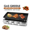 Bbq-grills Lpg Bbq Plancha roestvrij staal 2/3/4 branders gasgrill Steak frituren bakplaat Emaille kookplaat Buiten Teppanyaki 210724 Dhqu7