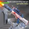 Gun Toys 2023 LED Water Gun Electric Pistolet Automatyczne pistolety wodne Flaming Summer Outdoor Duża pojemność zabawki dla chłopców Dziewczyny Kid YQ240307