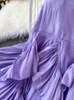 Kadın Bluzları Kadınlar Bahar Sonbahar Blonu Avrupa Amerikan Vintage Yuvarlak Boyun Felfle Gevşek Uzun Kollu Yabancı Stil Düzensiz Üst D2338
