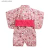 Tute Kimono retrò Estate Neonata Abbigliamento Pagliaccetto Tuta Accappatoio a maniche corte Neonato Kimono Unisex Playwear Custume L240307