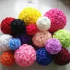 Decorative Flowers Realistic Centerpieces Artificial Rose Ball Solid Color Great Detail Wedding Flower Home Beautification