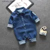 Jumpsuits Newborn Unisex Clothes Polo Jumpsuits Summer Baby Rompers Solid One-pieces 0-24 Months Soft Suits Cotton Clothing Sets L240307