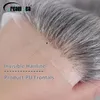 1b 60 Grey Straight Man Toupee V Style Frontal Hairline For Men Human Hair 0.06mm Ultra Thin Skin PU Mens Capillary Prosthesis 240222