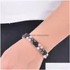 Chain 6Mm 8Mm Rose Quartz Hematite Obsidian Double Layer Braided Bracelet Natural Stone Crystal Couple Adjustable Bracelets Bangle Cu Dhi8Z