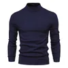 Maglioni da uomo Maglione primaverile Base Pullover Tinta unita Temperamento caldo Colletto centrale Multicolore