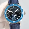 Top stylowy automatyczny mechaniczny zegarek mechaniczny Zegarek Złota Srebrna tarcza Sapphire Glass 43 mm Cal.6654 Data Księżyc Faza Faza Klasyczna skórzana pasek BN05