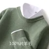 Men's Sweaters Winter Cashmere Sweater Round Neck Pure Color Thickened Business Casual Loose Wool Knitted Elegant Slim Fit