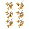 Fleurs décoratives en tissu, 6 pièces, étoile complète, petite branche unique, décoration de mariage pour la maison