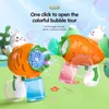 Sand Play Water Fun Electric Bubble Gun Kids Toy 12 Holes Automatic Maker Cartoon Bubble Machine Rabbit Soap Blower Wedding Party Game Childern Gift
