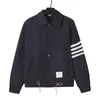 Mens Jackets TB Browin New Autumn Winter Jacket Stormsuit 작업복 남성 매일 4 개의 바 스트라이프 코트