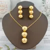 Luxe 18K plaqué or ensemble de bijoux perles rondes boucles d'oreilles collier africain Dubai boucles d'oreilles mode bijoux italiens cadeau 240320
