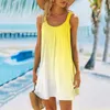 Casual Dresses Dress with Flowers for Women Beach Solid Color Sleeveless Backless Camisole Business