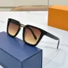 Urban Square Solglasögon Square Acetate Frame Metal Nose Bridge Tortoiseshell Color Gradient Mirror With Letter Print Temples With Gold Logo Z2090e Fashion for Men