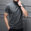 Winter Warm Half Collar Fashion Hot Underwear Mens Plain Collar Basic T-shirt Drawn Long sleeved Top 240307