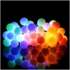 Led-snaren 4M 28 Led Rgb Garland String Fairy Ball Light voor bruiloft Kerstvakantie Decoratie Lamp Festival Buitenverlichting 220V E Dhyy0