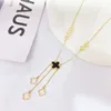 4-color light luxury necklace four-leaf flower necklace jewelry gift for girls