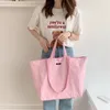 Evening Bags Double-sided Plaid Shopping Bag Reusable 6 Colors Large Canvas Shoulder Lady Student Book Handbags Grocery Tote