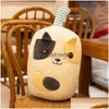 Fyllda plyschdjur Fasion P Hy Wy Creative Fruit Milk Tea Cartoon Pillow Toy Slee Pearl Cup Stuff Stuff Cotton Doll Christmas Drop de DHBR2 240307