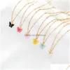 Pendant Necklaces Romantic Cute Acrylic Butterfly Pendant Necklaces For Women Korean Animal Charm Chains Fashion Girls Jewelry Gift Dr Dheba