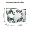 Sacs à cosmétiques vert Dirt Bike trapézoïdal Portable maquillage sac de rangement quotidien étui pour voyage bijoux de toilette