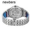 Hommes audempigut luxe APS Factory Watch Swiss Mouvement Epic Royal Oak Watch 41mm Blue Index Hour Mark Dialkjxe