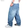 Pants Fashion Mens Jeans Baggy Denim Rap Skateboard Pants Streetwear 240308