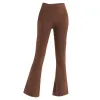 Ausrichten von Frauen Yogahose Feste Farbe Nackt Sport forming Taille Enge Fiel Lose Jogging Sportswear Domens Neun Punkte Flared Hose Hochqualität