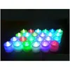 Poms à LED, articles de joie, bougies chauffe-plat blanches brillantes, alimentées par piles, scintillantes en cristal, sans flamme, pour mariage, fête d'anniversaire, décoration de Noël, Dhzfe