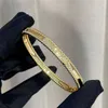 Designer Bangle Sweet Vancf Armband Jade Gold smal kalejdoskop Kvinnor tjocka 18K rosguld fashionabla nisch full diamantklöver armband m49t