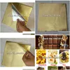 Presentförpackning 100 ark 20x20 cm guld aluminium folie omslag papper bröllop choklad godis wrap ark210323 droppleverans hem trädgård fes dhx2z