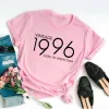 T-shirty Vintage 1996 Party moda harajuku żeńskie ubranie 100%bawełniany zabawny list urodzony kobiety