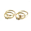 Cluster Rings 2024 Trend Fully-Jewelled Gold Plated Four-Piece For Women Jewelry Sets Female Ring Bijouterie Wedding Accessories