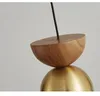Pendant Lamps Light Luxury Solid Copper Brass Bedside Bedroom Bar Golden Wood Modern Restaurant Shops