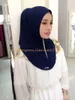 Etniska kläder Hijab Fashion Elastic Arab Shimmer One Piece Round (Exkludera brosch) muslimsk huvudomslag för kvinnor islamisk hatt halsduk